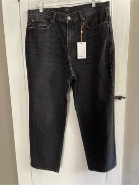 Quince Bella Rigid Straight Denim Jeans in Graphite Black 32" W 26" Inseam NWT